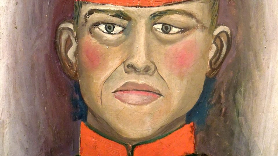 Vlastní portrét Otto Dixe ve vojenské uniformě německého poddůstojníka
