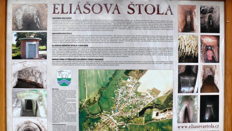 Eliášova štola - informační tabule