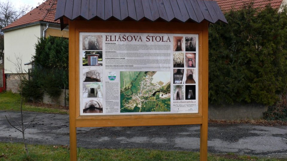 Eliášova štola - informační tabule