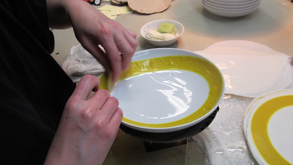 Dekorace talířů obtisky