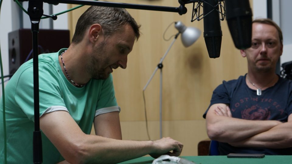 Libor Lisý a Pavel Kučera. Natáčení 2. dílu Czechingu 2014 (Český rozhlas, Studio 2).