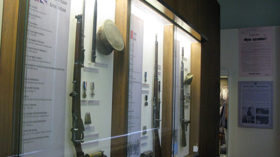 Z výstavy V zákopech první světové války v Armádním muzeu Žižkov Vojenského historického ústavu Praha 