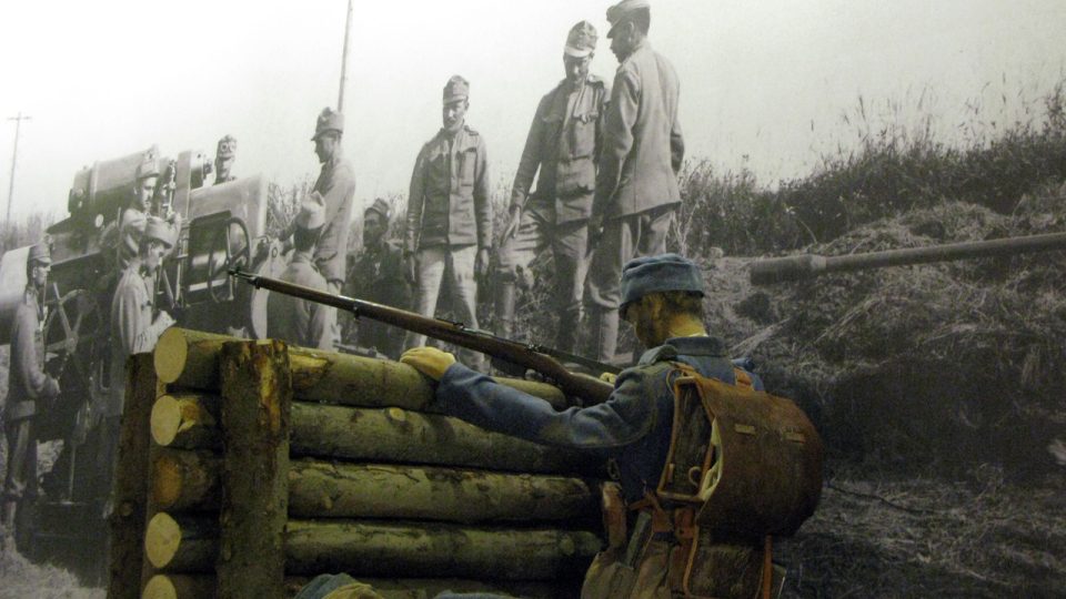 Z výstavy V zákopech první světové války v Armádním muzeu Žižkov Vojenského historického ústavu Praha 
