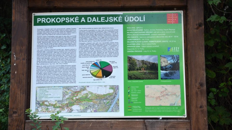 Prokopské a Dalejské údolí v Praze má rozlohu 224,5 hektaru