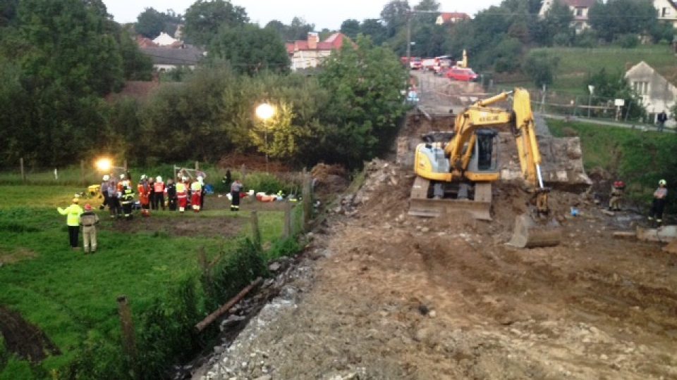 Zřícený most ve Vilémově na Havlíčkobrodsku