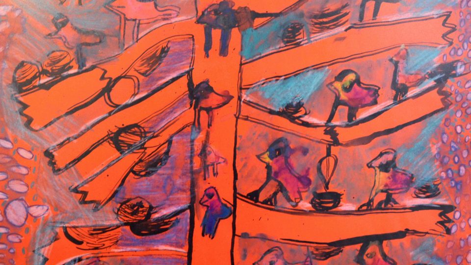 Obrazy Barbory Sedláčkové na výstavě Pusopis aneb Malováno ústy