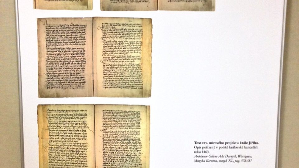 Text tzv. mírového projektu kráje Jiřího. Opis pořízený v polské královské kanceláři roku 1463