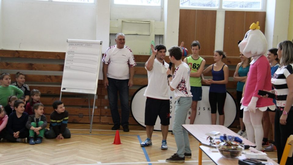 Návštěva Vavřince Hradilka ve škole v Březnici u Příbrami