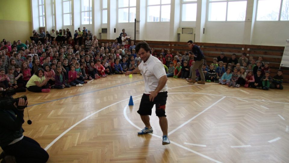 Návštěva Vavřince Hradilka ve škole v Březnici u Příbrami