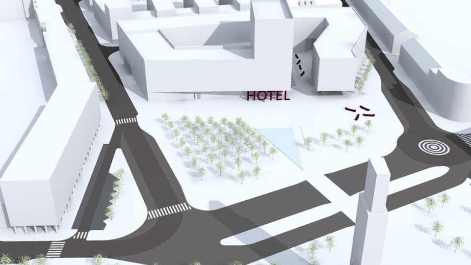 V novém komplexu na Riegerově náměstí bude čtyřhvězdičkový hotel, kongresové centrum a kanceláře