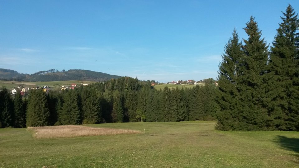 Pohled přes rezervaci Olecka do Polska