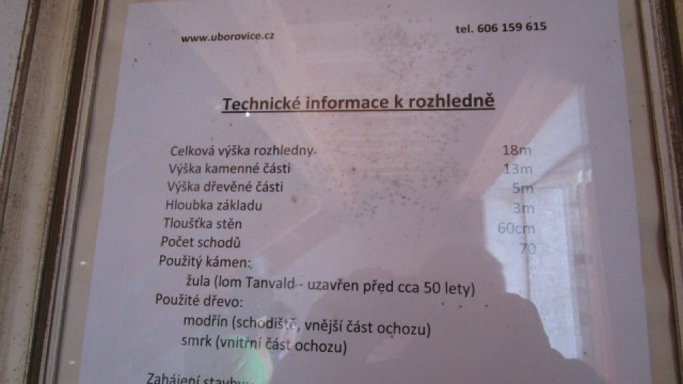 Rozhledna U borovice - technické údaje