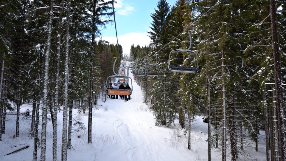 Čtyřsedačková lanovka v Malé Morávce