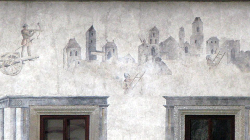 Fresky na domu č.p.16 na Žižkově náměstí v Táboře
