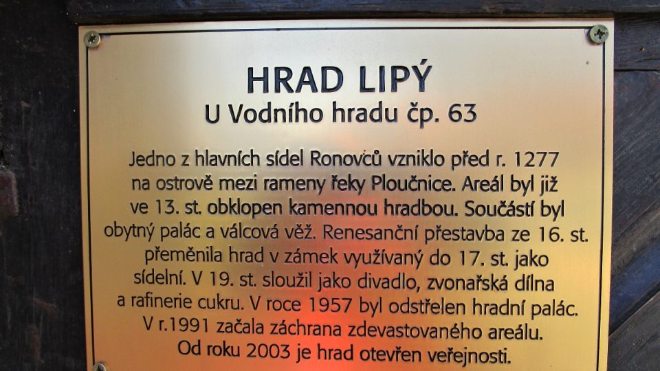 Vodní hrad Lipý v České Lípě