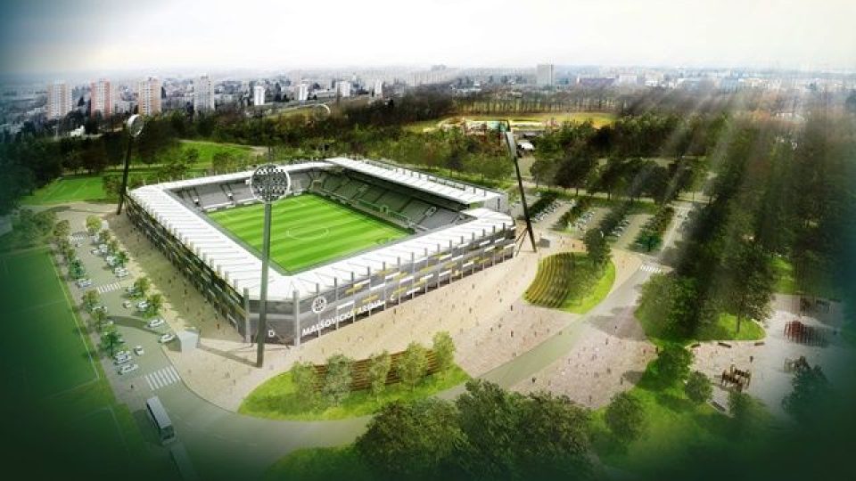 Studie nového fotbalového stadionu v Hradci Králové