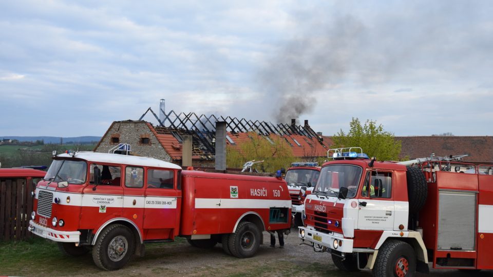 Požár v Málkově na Berounsku 