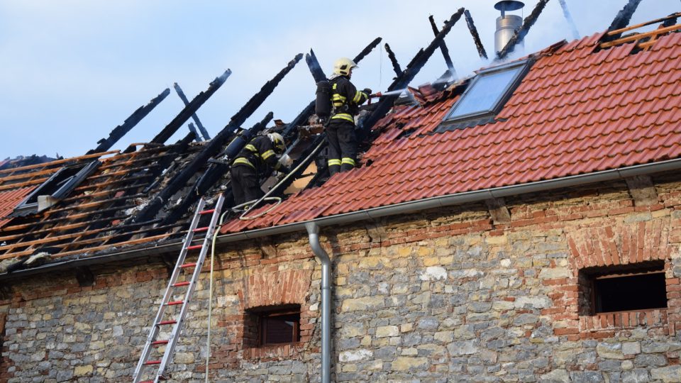 Požár v Málkově na Berounsku 