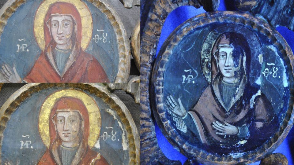 Práce na restaurování ikonostasu