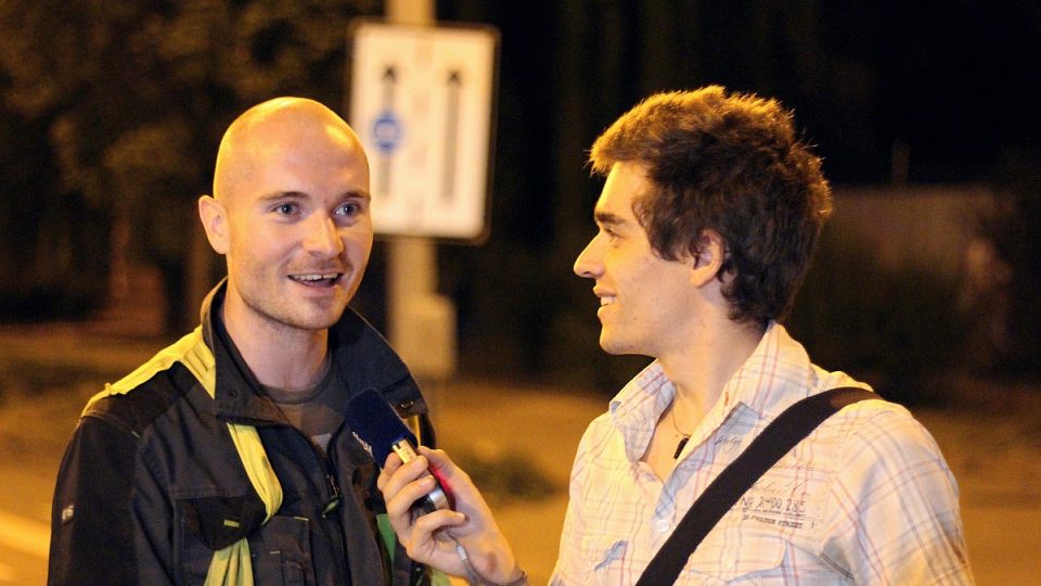 Ivan Wolf (na fotce vlevo), který má broušení na starosti a reportér Tomáš Jelen