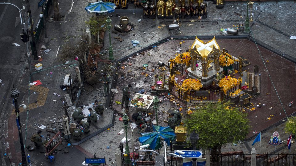 Místo pondělního výbuchu v thajském Bangkoku