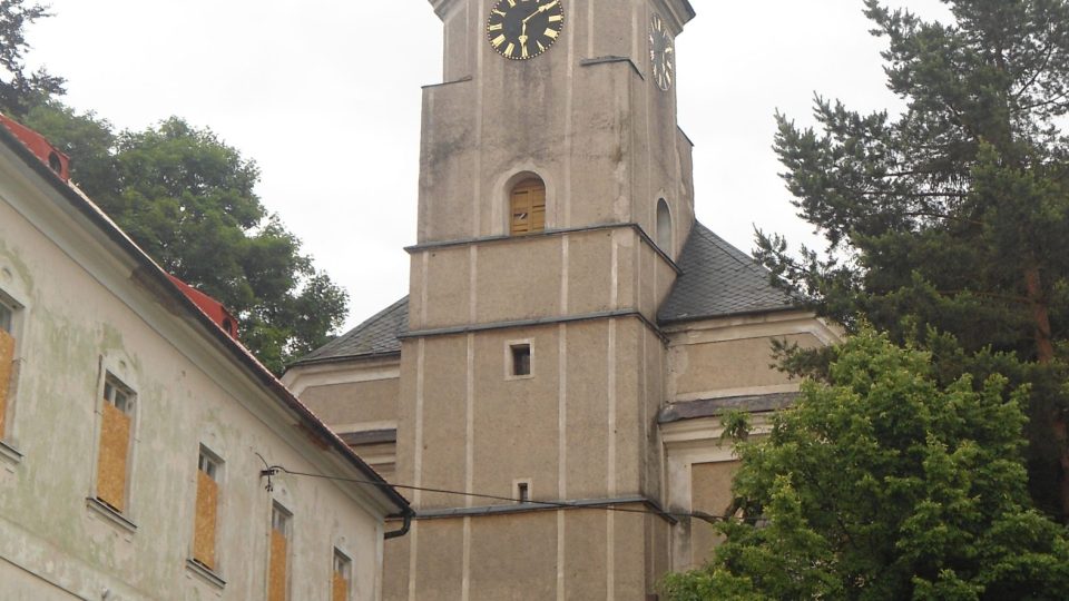 Farní katolický kostel sv. Jana Křtitele v Ryžovišti na Bruntálsku