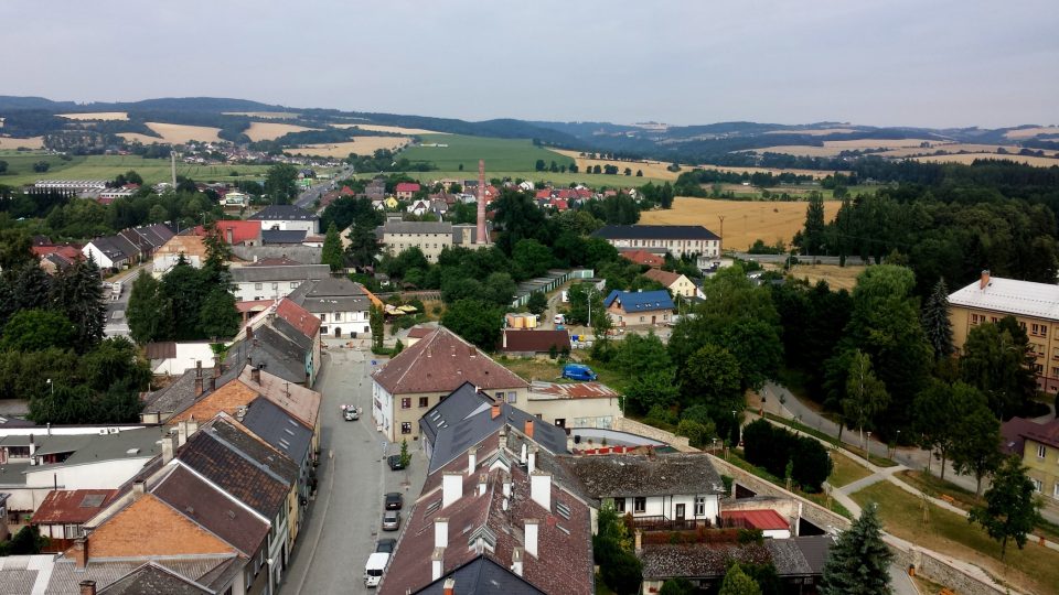 Pohled z věže k Mohelnickému kopci a na Třebovskou ulici