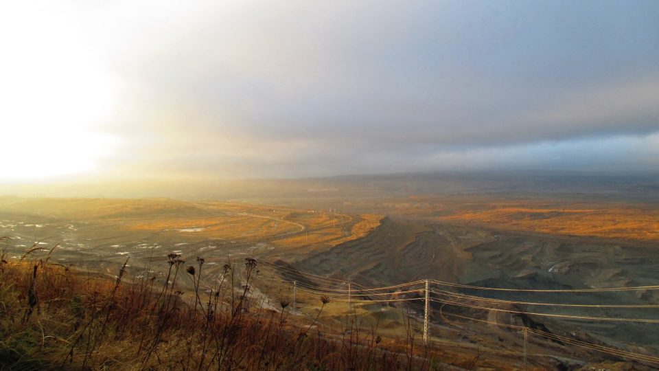 Západ slunce nad lomem Družba