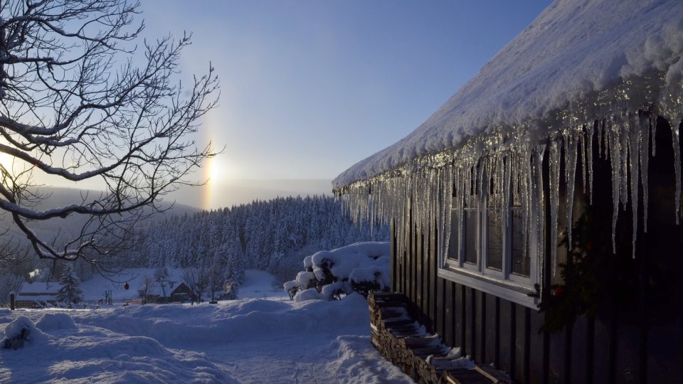 Zima na Malé Úpě může vykouzlit nádherné obrazy