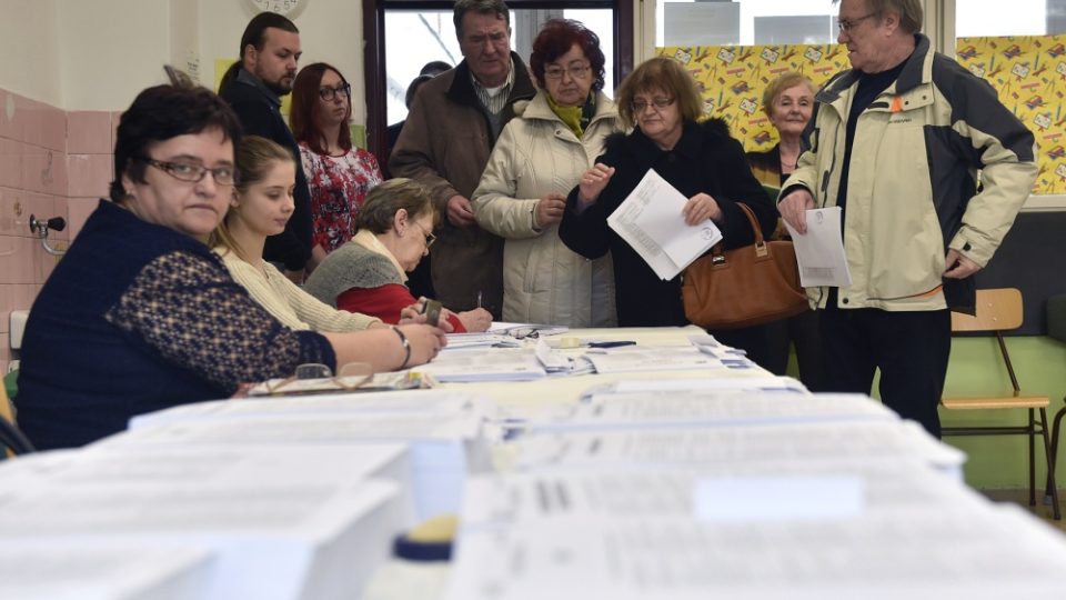 Volební místnost v Trnavě