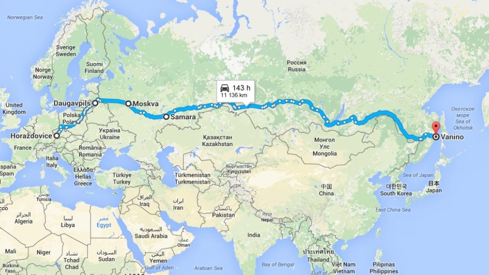 Mapa cesty - Rusko směrem do Japonska
