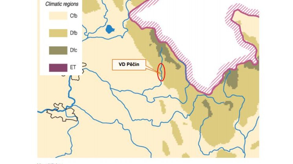 Mapa klimatických oblastí podle Köppenovy klasifikace