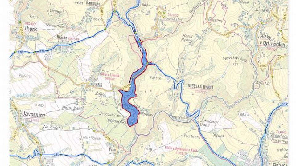 Mapa širší silniční sítě v zájmové lokalitě