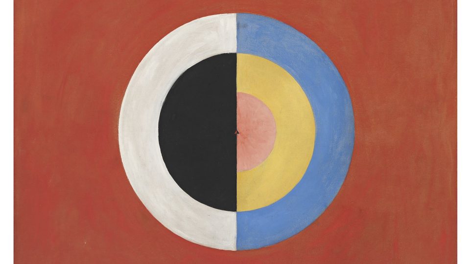 Hilma af Klint: Skupina IX/SUW, číslo 17, 1914 až 1915, olej na plátně ze série Labuť