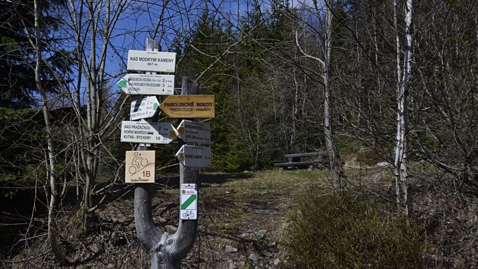 Rozcestník na turistické značce