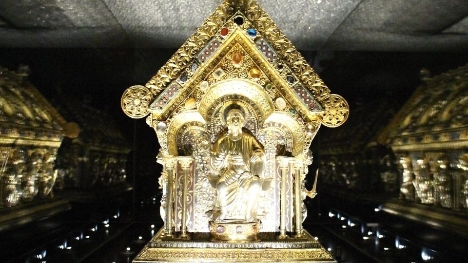 Relikviář sv. Maura: současný stav (z expozice na hradě Bečov nad Teplou)