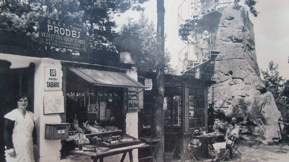 Historické foto kiosku a rozhledny