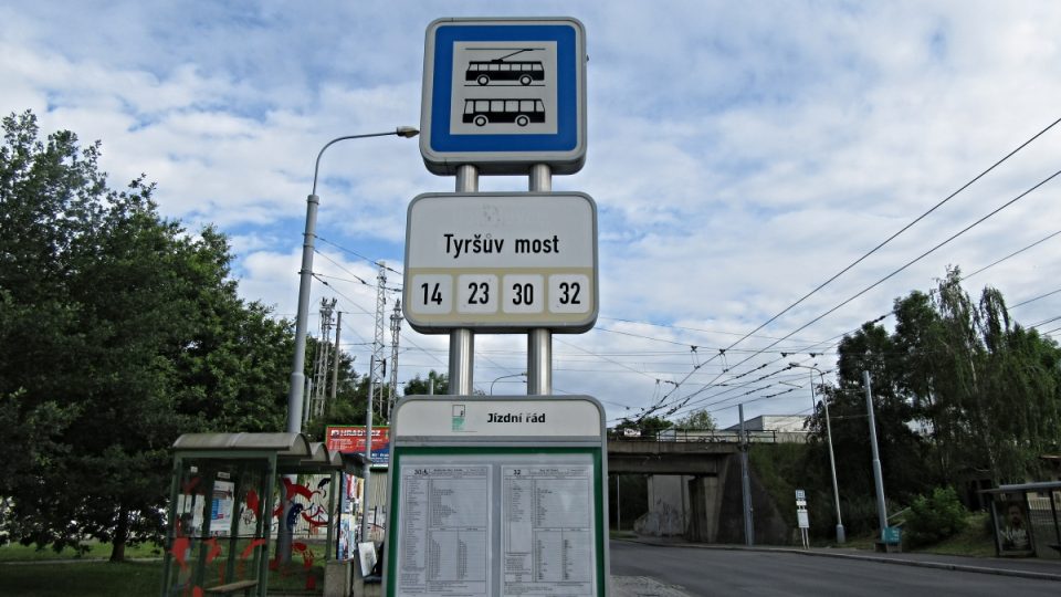 Zastávka MHD Tyršův most v Plzni