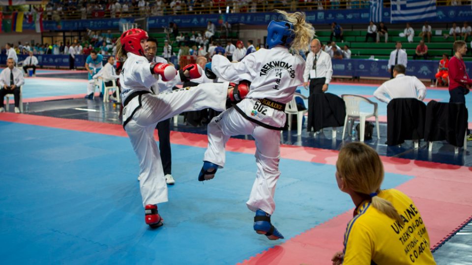 Anežka Čurdová bojuje na mistrovství světa v taekwon-do