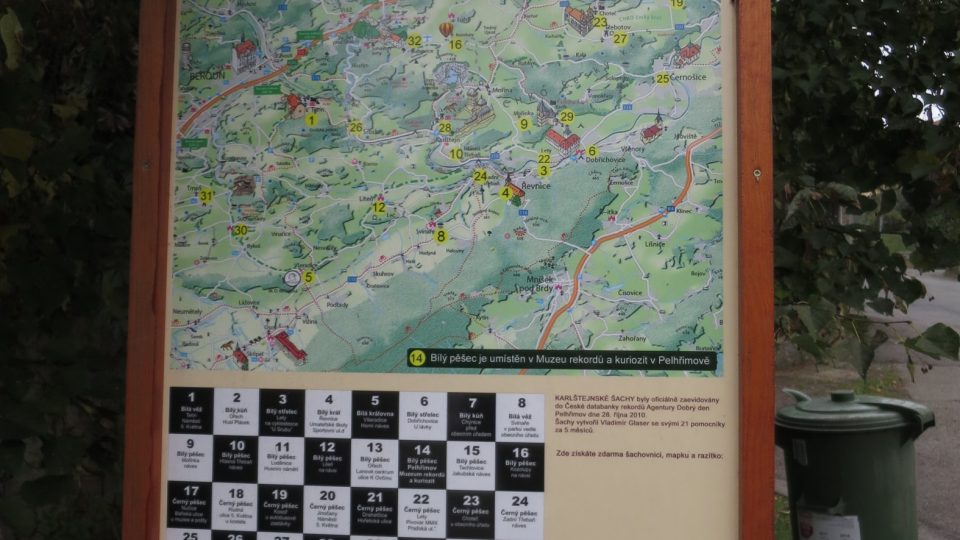 Mapa okruhu Karlštejnské šachy