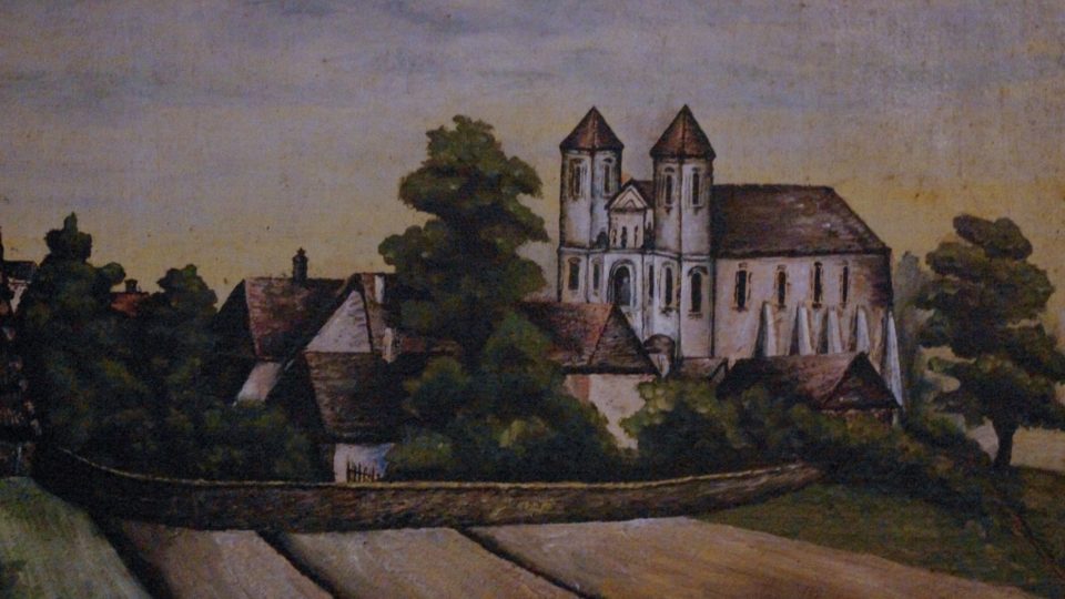 Podoba věží dnešního kostela na obraze z konce 18. století