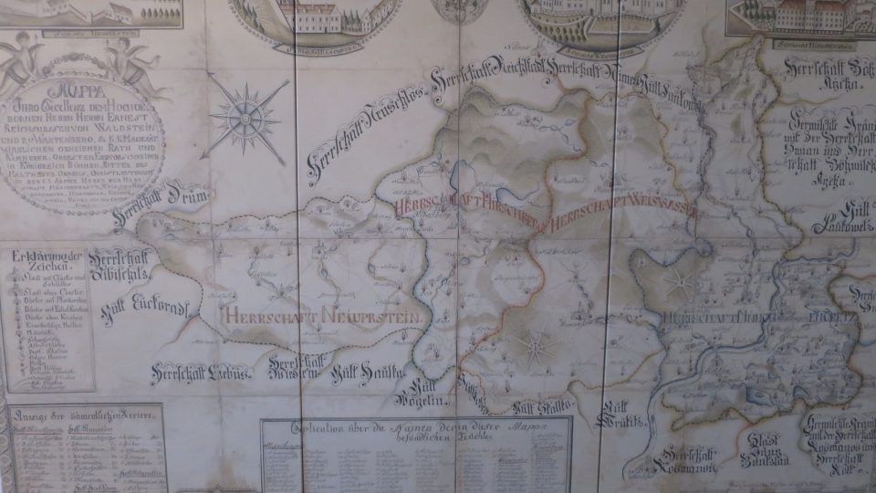 Detail mapy oblasti, kam počátkem 19. přišel K. H. Mácha