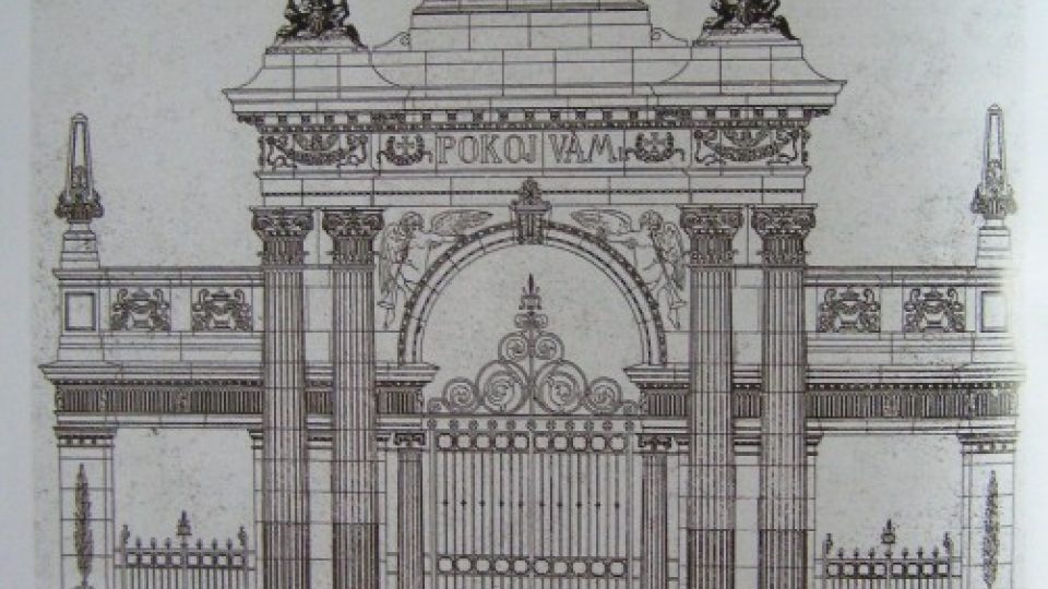 Návrh pískovcového hřbitovního portálu