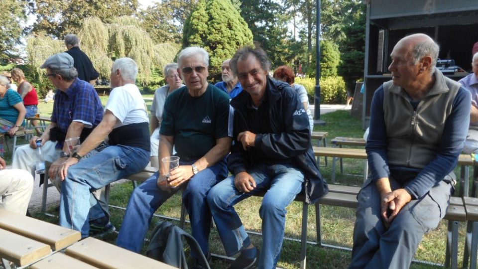 Spisovatel a novinář Jiří Polák s kamarádem Milanem Noskem