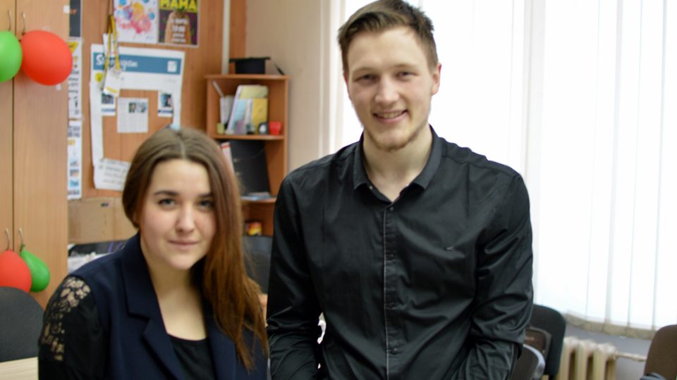 Lida s Andrejem, funkcionáři Běloruského svazu mládeže (BRSM)
