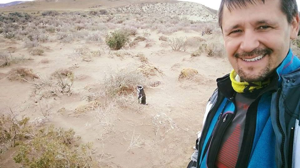 Selfie s tučňákem v Argentině