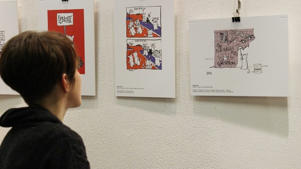 Výstava Linie svobody: Současná arabská karikatura v Českém rozhlase České Budějovice