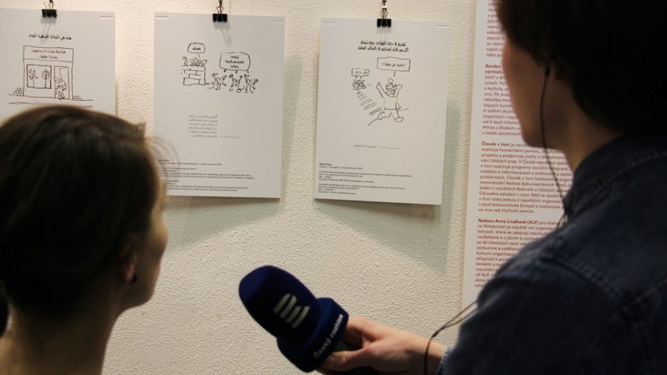 Výstava Linie svobody: Současná arabská karikatura v Českém rozhlase České Budějovice