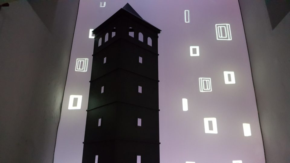 Videomapping ve 2. patře vypráví o historii a fungování vodárenských věží.