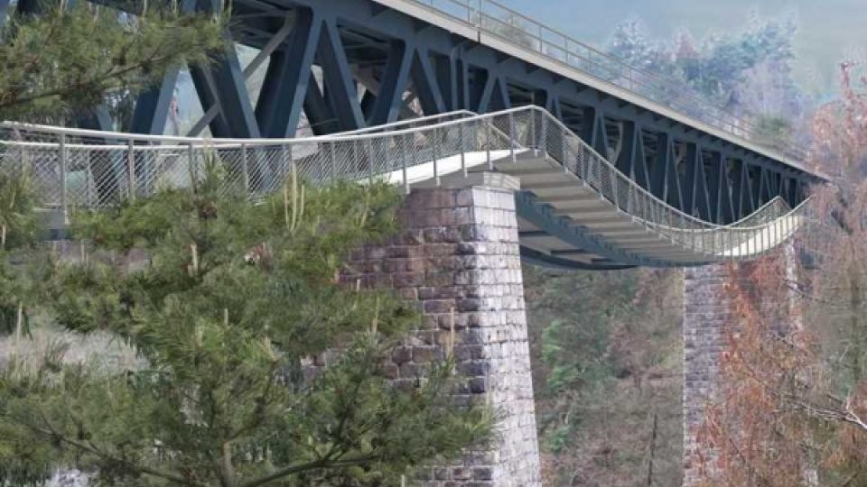 Vizualizace nového mostu přes Hracholuskou přehradu 